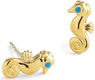 Madewell Demi Fine Seahorse Stud Earrings in 14K Gold at Nordstrom