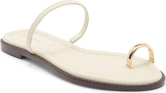Reformation Cassandra Flat Slide Sandal in Almond Leather at Nordstrom Rack, Size 6.5