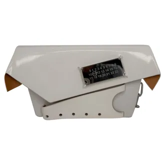 Maison Margiela Small Snatched Shoulder Bag in White Patent Leather