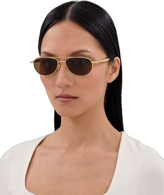 Bottega Veneta Unisex Sunglasses Gold-Brown Metal