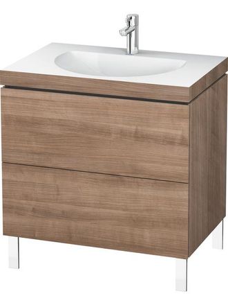 Duravit Lavabo Para Muebles Duravit L-cube C-bonded Con Base, Colgado En La Pared, 120x48 Cm, 1 Extra&iacute;ble, Sin Rebosadero, 3 Agujeros Para Grifos, Color: Cere