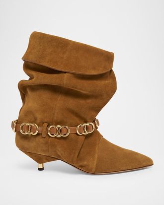 Isabel Marant Edrik Rings 45MM Suede Ankle Boots