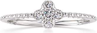RS Pure by Ross-Simons Lab-Grown Diamond Floral Ring in Sterling Silver