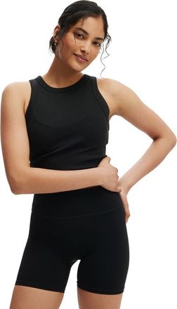 Cotton On Womens Active Rib Curved Hem Tank in Black at Nordstrom, Size X-Small