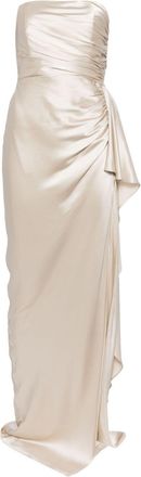 Michelle Mason strapless gathered silk gown - women - Silk - 10 - Grey