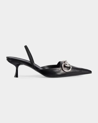 Gucci Boulevard 55MM Leather Slingback Pumps