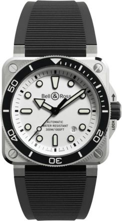 Bell & Ross BR 03 Automatic Diver White Dial Black Rubber Strap Mens Watch BR03A-D-WH-ST/SRB