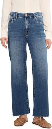 Kut from the Kloth Meg High-Rise Fab Ab Wide Leg Raw Hem-Long Inseam in Rad Womens Jeans Rad : 14 29, Cotton/Denim/Polyester