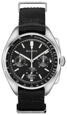 Bulova Lunar Pilot Mens Black Watch 96A225 Nylon - One Size