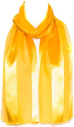 Hat To Socks Plain Elegant Chiffon Satin Scarf (Yellow)