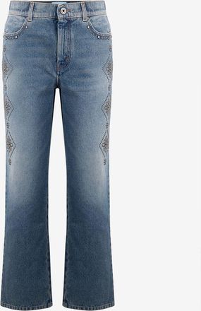Max Mara Gerade ausgewaschene Jeans mit Nietenbesatz Gatti