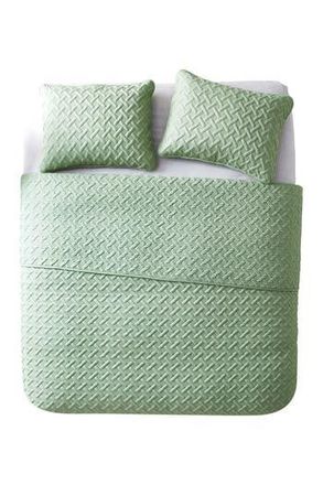 VCNY Home Nina Embossed Basketweave Quilt Set - Twin in Grn at Nordstrom Rack