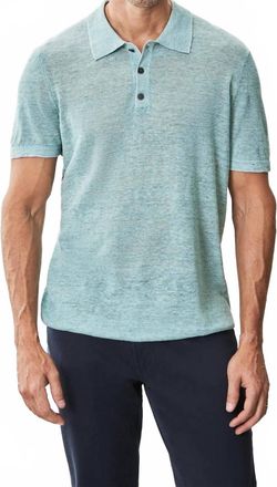 Robert Barakett Short Sleeve Casual Knit Shirt In Soft Teal