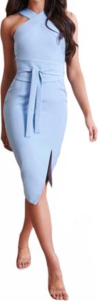 Lavish Alice Womens Halter Dress In Blue