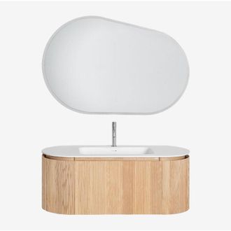 Sklum Conjunto De Muebles De Ba&ntilde;o En Madera Con Lavabo Integrado Carsone Sklum