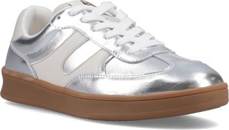 Hush Puppies Maura Su&egrave;de Dames Silver Trainers