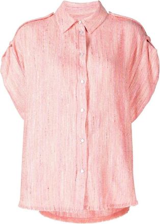 Iro Casual Shirt met Korte Mouwen - Dames - Overhemden - Roze - S - Katoen - Overhemden