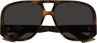 Saint Laurent Aviator Full Rim Sunglasses - Brown
