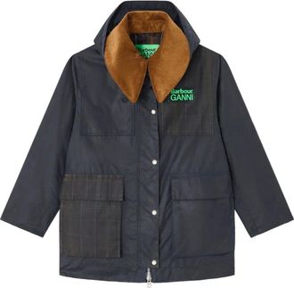 Ganni Cappotto con colletto a coste - Blu