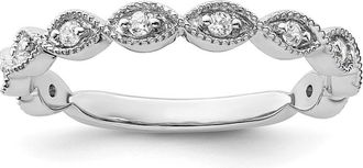 Diamond2Deal 14k White Gold Lab Grown Diamond Wedding Band Ring 0.15Ct Clarity- VS Color- G-H