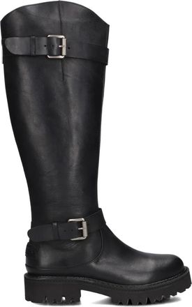 Shabbies Amsterdam Zwarte Leren Marjorie Baker Laarzen - Dames - Hoge Laarzen - Zwart - 37 EU - Leer - Schoenen