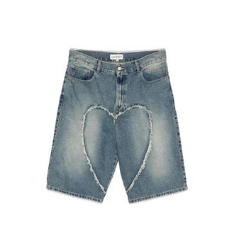 Carne Bollente Heart Denim Shorts