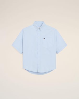 Ami Blue Cotton Boxy Embroidered Ami De Coeur Blue - 36 - for Men