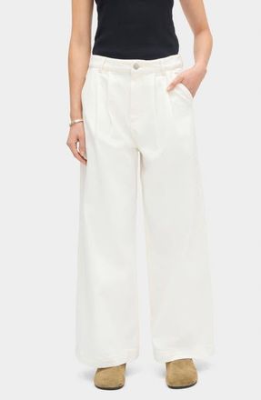 Aligne Lainey Pleated Jeans in Ecru at Nordstrom, Size 38