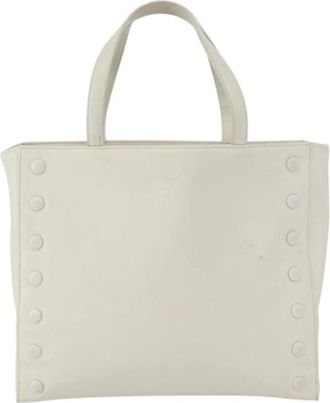 Celine Pre-owned Tote Bags, female, White, Size: ONE SIZE Pre-owned Vintage Leather Studded Tote Bag
