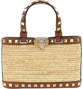 Valentino Garavani Natural Rockstud Mini Tote
