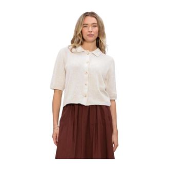 Knit-ted Truien & Vesten, Dames, Beige, L, Katoen, Yoshi Cardigan