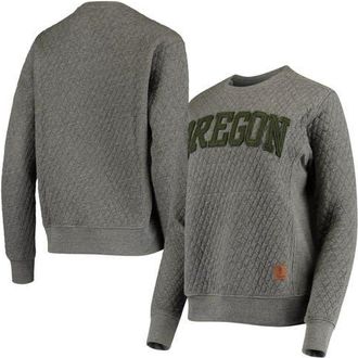 Pressbox Womens Pressbox Heather Charcoal Oregon Ducks Moose Quilted Pullover Sweatshirt in Heather Gray at Nordstrom, Size Xx-Large