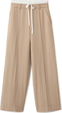 Mango Pleat Front Wide Leg Pants in Beige at Nordstrom, Size 10