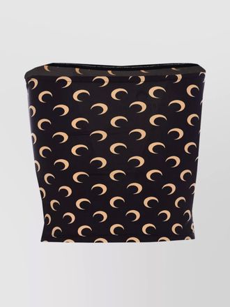 Marine Serre strapless crop top all-over print