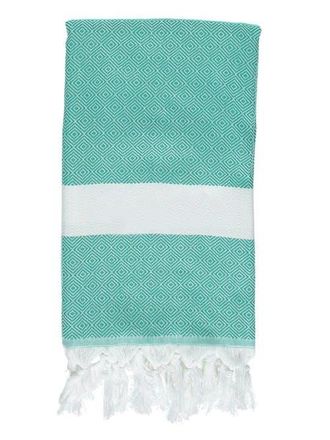 Anaya with Love Charleston Stripe Turkish Cotton Beach Towel in Turquoise at Nordstrom