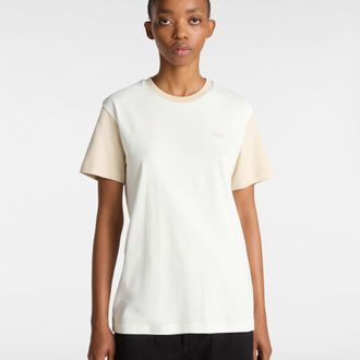 Vans T-Shirt VANS COLORBLOCK BFF TEE, Damen, Gr. XXL, marshmallow,, Obermaterial: 100% Baumwolle, normal, Rundhals, Shirts T-Shirt