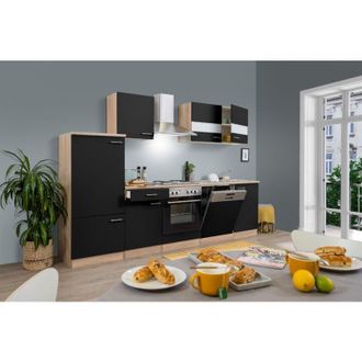 Respekta Cucina blocco cucina blocco cucina componibile rovere nero merle 280 cm Respekta