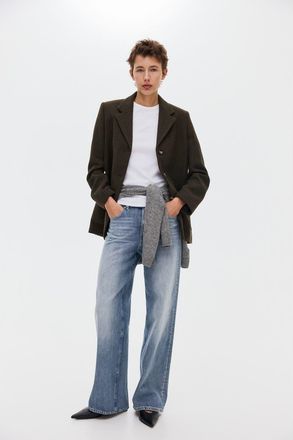 H&M Wool-blend Jacket in Dark Khaki Green at Nordstrom, Size Xx-Large