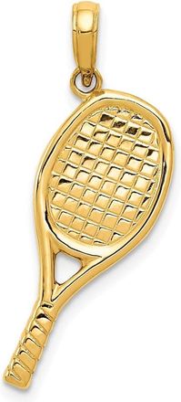 Diamond2Deal 14k Yellow Gold 3-D Racquetball Pendant