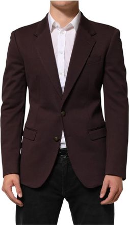 Dolce & Gabbana 2 Button Suit Jacket - Heren - Blazers - Bruin - M - Katoen - Jassen