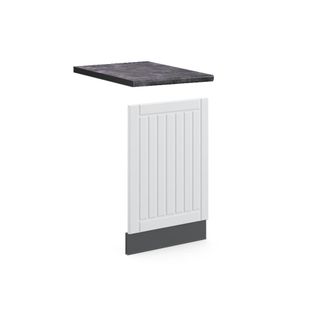 Vicco Panel Frontal Fame-line, Blanco Casa De Campo, 45 Cm, Et Antracita, Vicco
