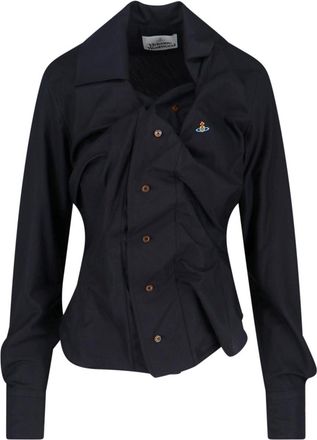 Vivienne Westwood Black Drunken Cotton Casual Shirt