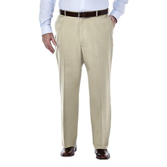 Haggar Mens Premium No Iron Classic Fit Flat Front Casual Pant (Regular and Big & Tall Sizes), Khaki-Bt, 44W x 30L