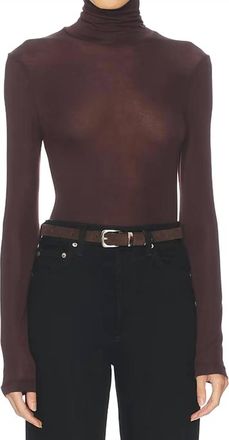 A Gold E Pascale Turtleneck Top In Root