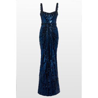 Jenny Packham Cavalla Gown in Light Navy at Nordstrom, Size 12 Uk
