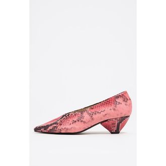 Bimba & Lola Leather Medium Heel Court Shoe in Pale Pink at Nordstrom, Size 39