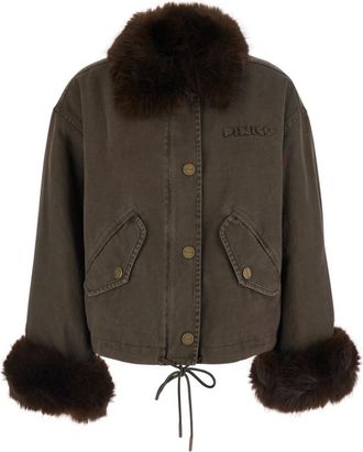 Pinko Pinko, Jassen, Dames, Bruin, XS, Nepbont, Nepbont & Shearling Jas