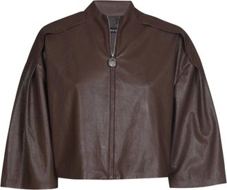 Caroline Biss Caroline Biss - Bolero Jas - Dames - Jassen - Bruin - Maat: L Leer