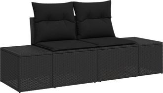 vidaXL Garden Sofa Set 6 pcs Black Vidaxl