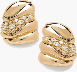 Yoj Laque Earrings In Gold And Crystals at Nordstrom